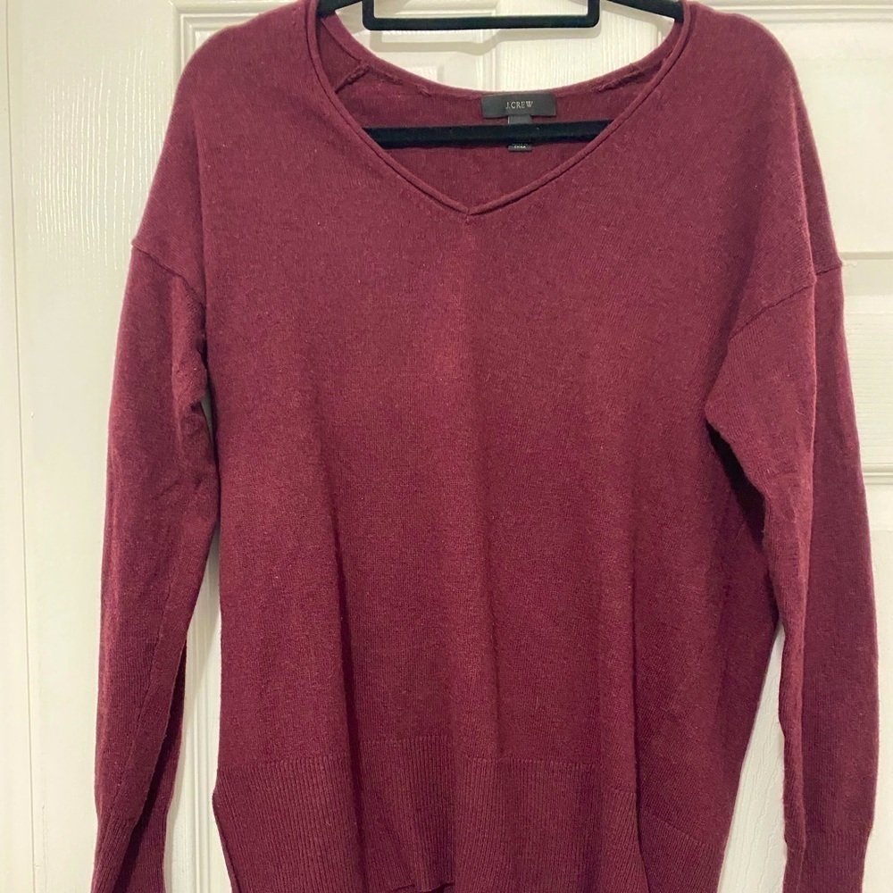 J.Crew Maroon Sweater with‎ Side Split Detail Size XS